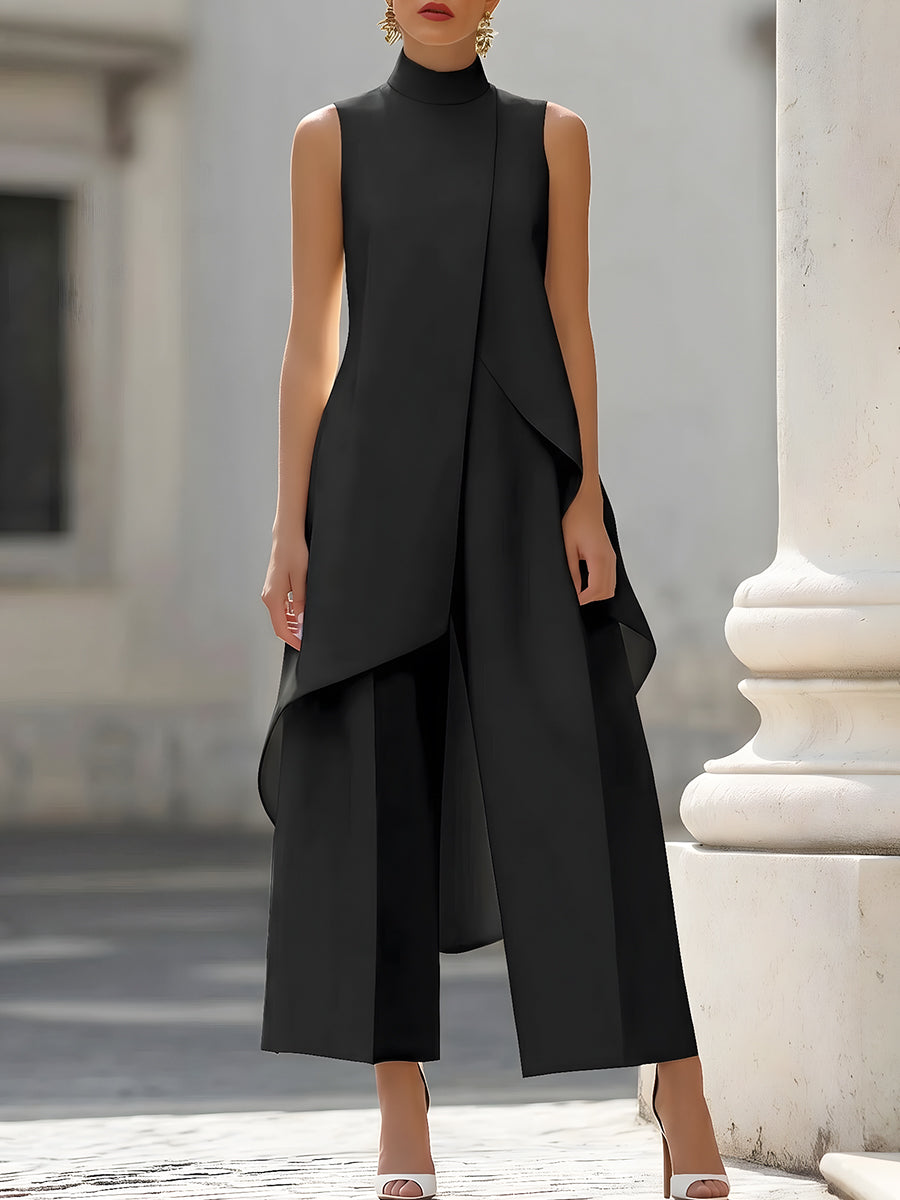 IMOGEN | ELEGANT HIGH-NECK WIDE-LEG JUMPSUIT