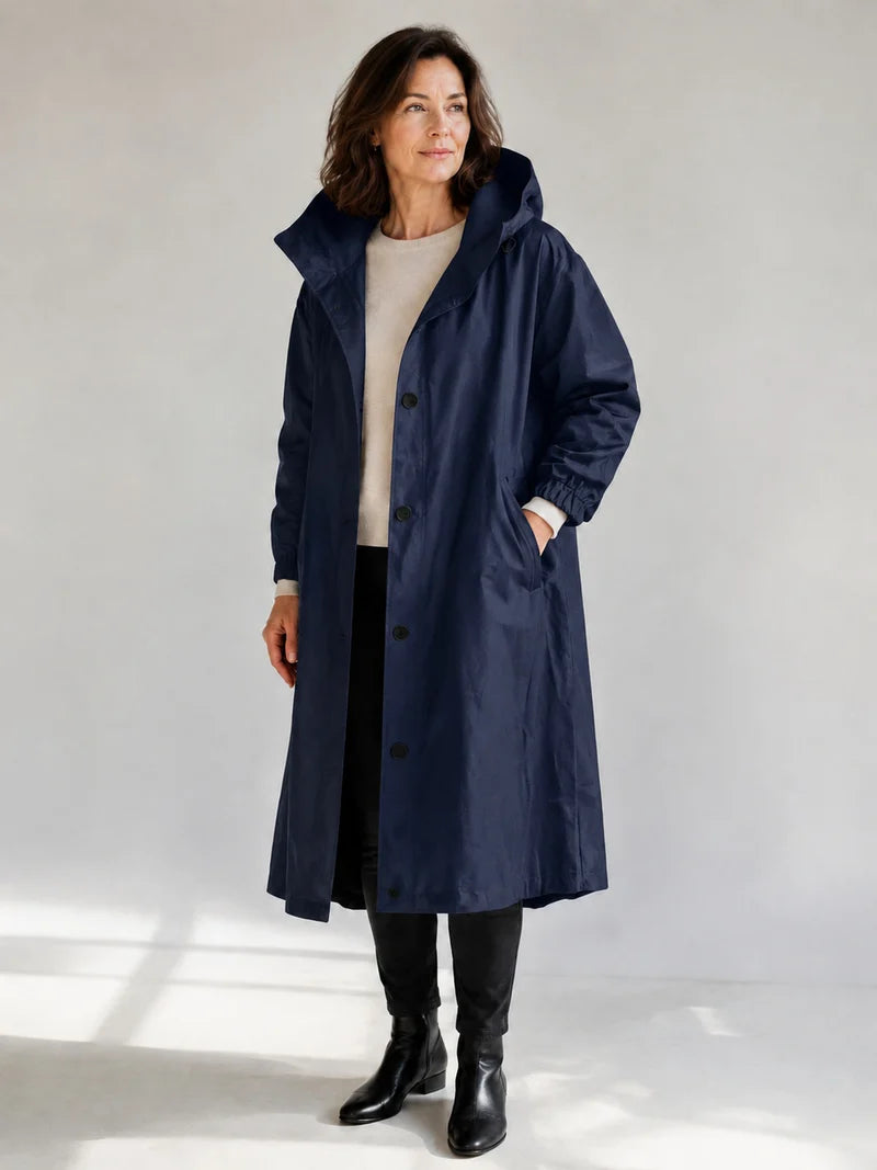 OLIVIA | HOODED LONGLINE TRENCH COAT
