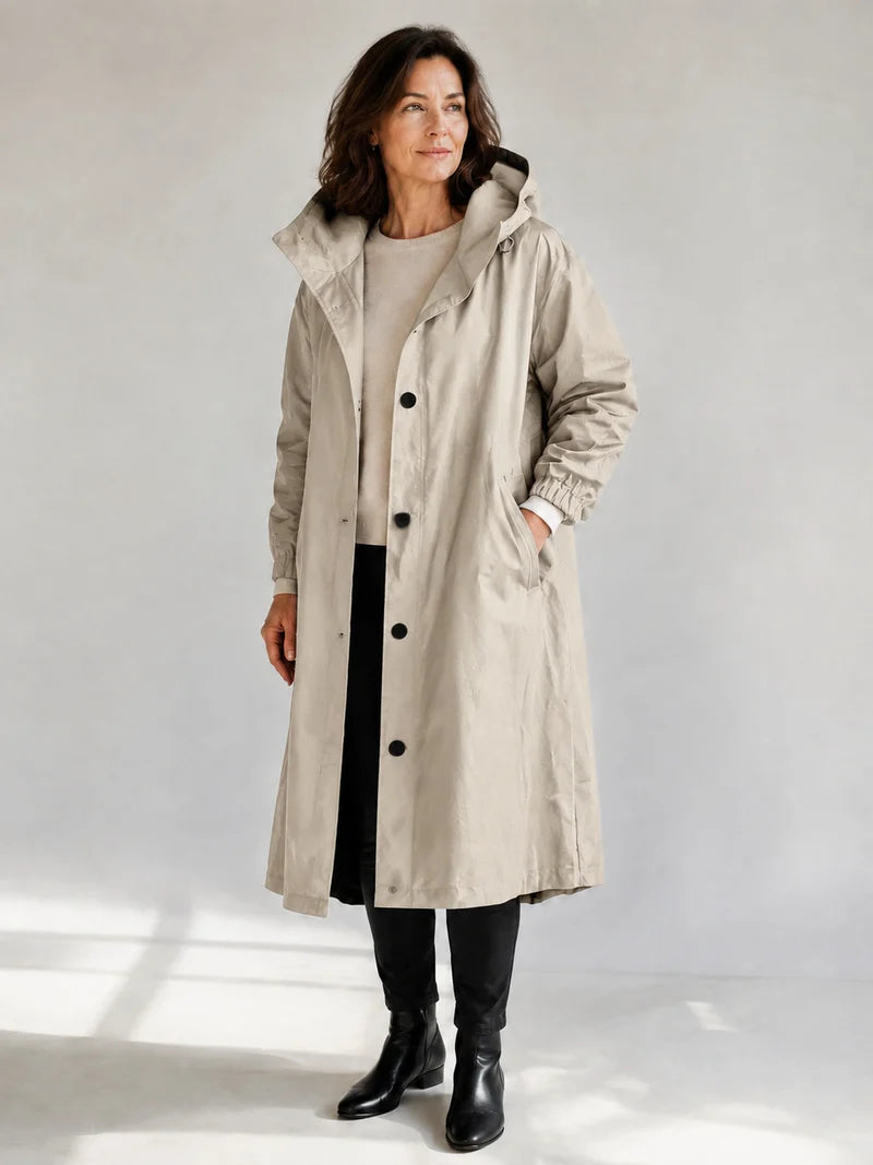 OLIVIA | HOODED LONGLINE TRENCH COAT