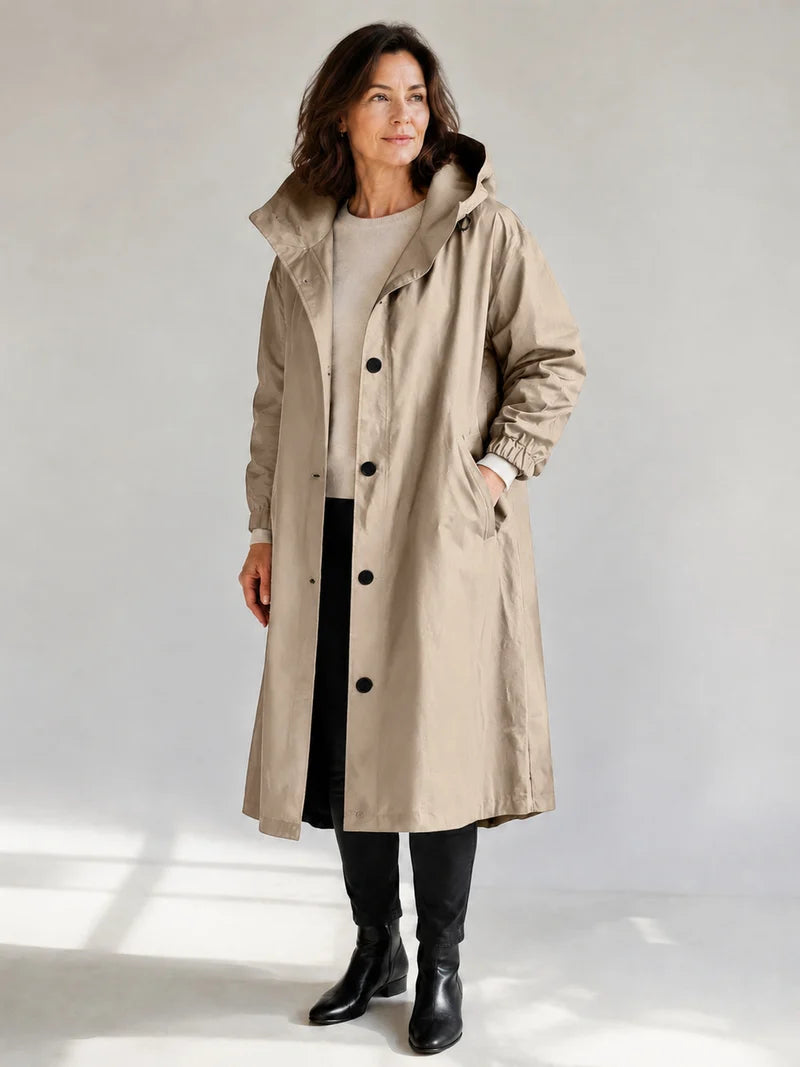 OLIVIA | HOODED LONGLINE TRENCH COAT