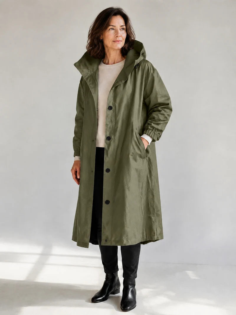 OLIVIA | HOODED LONGLINE TRENCH COAT