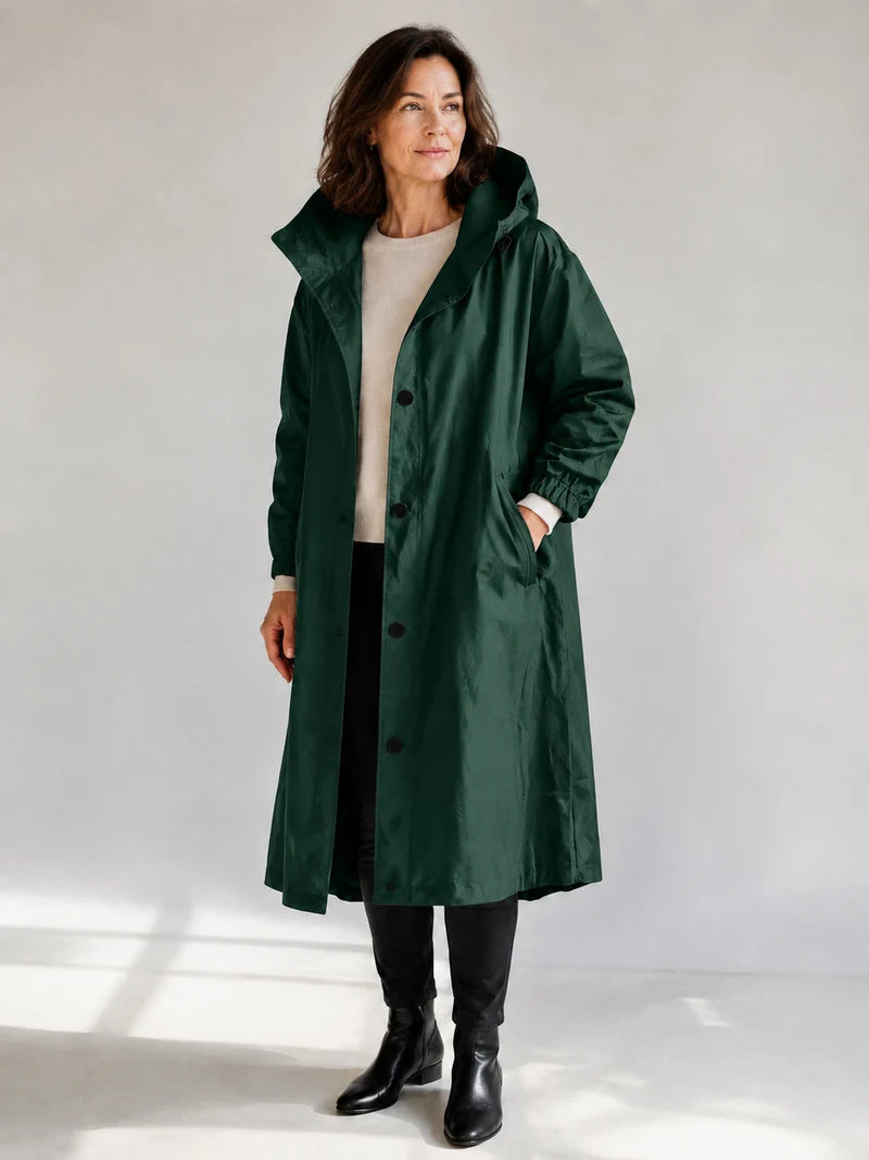 OLIVIA | HOODED LONGLINE TRENCH COAT
