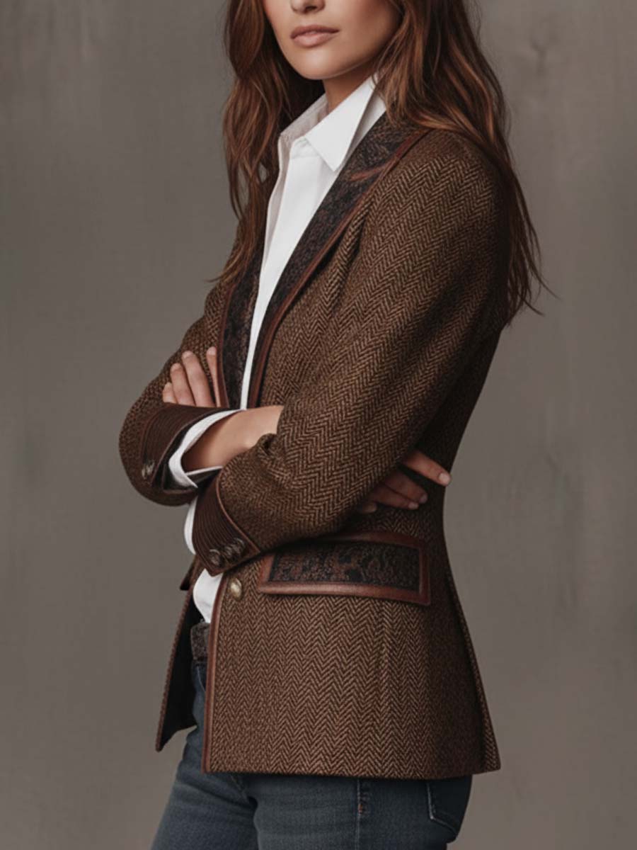 VICTORIA | HERRINGBONE BLAZER