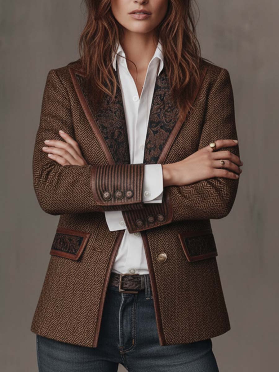 VICTORIA | HERRINGBONE BLAZER