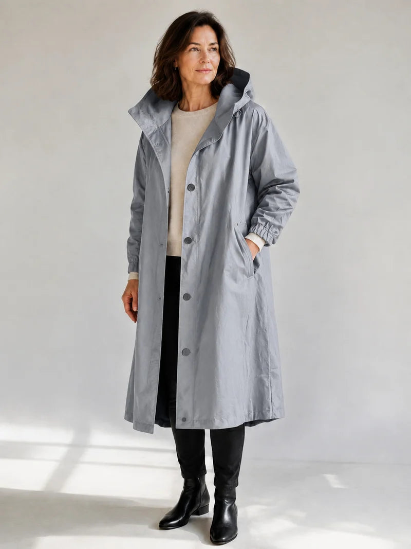 OLIVIA | HOODED LONGLINE TRENCH COAT