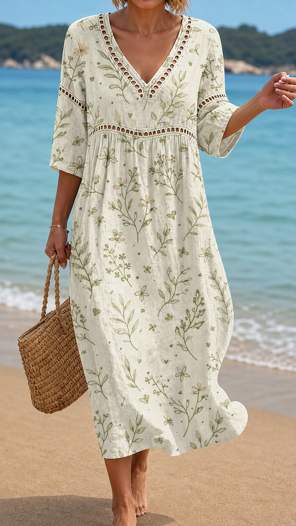 ALTHEA | BEACH DRESS WITH BOTANICAL PRINT