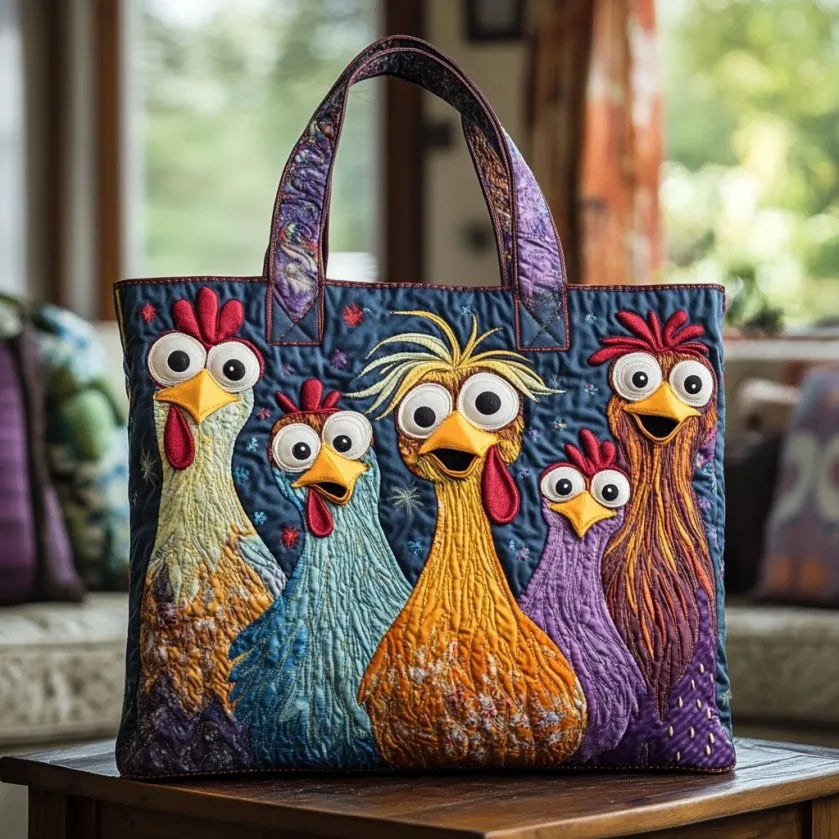 HATTIE | HANDCRAFTED BAG WITH FIVE COLORFUL HENS