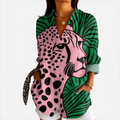 SAVANNAH | TROPICAL LEOPARD ART BLOUSE