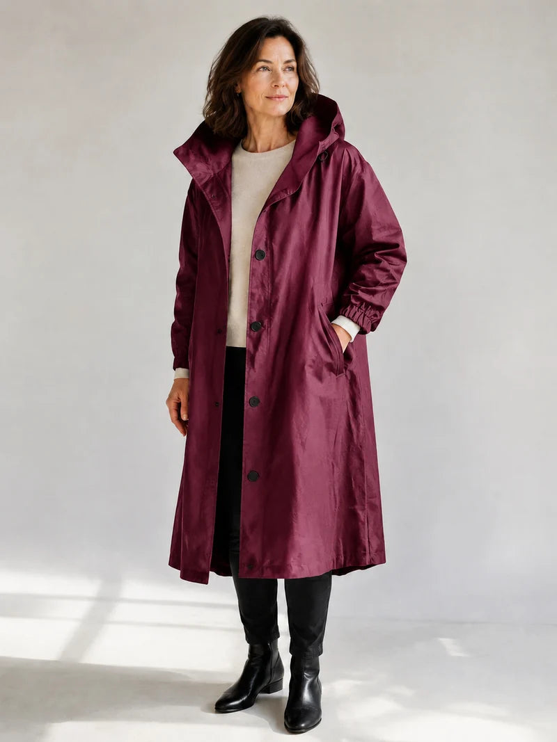 OLIVIA | HOODED LONGLINE TRENCH COAT