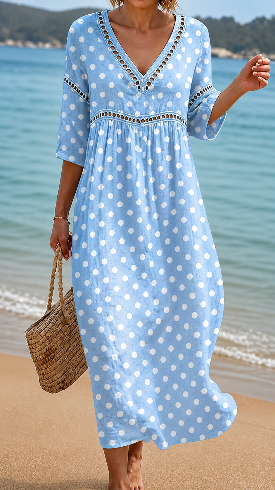 OLIVIA | SOFT POLKA DOT BEACH DRESS