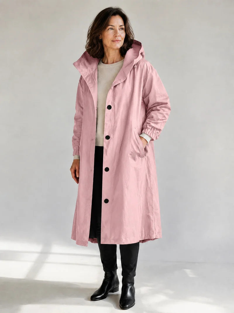 OLIVIA | HOODED LONGLINE TRENCH COAT