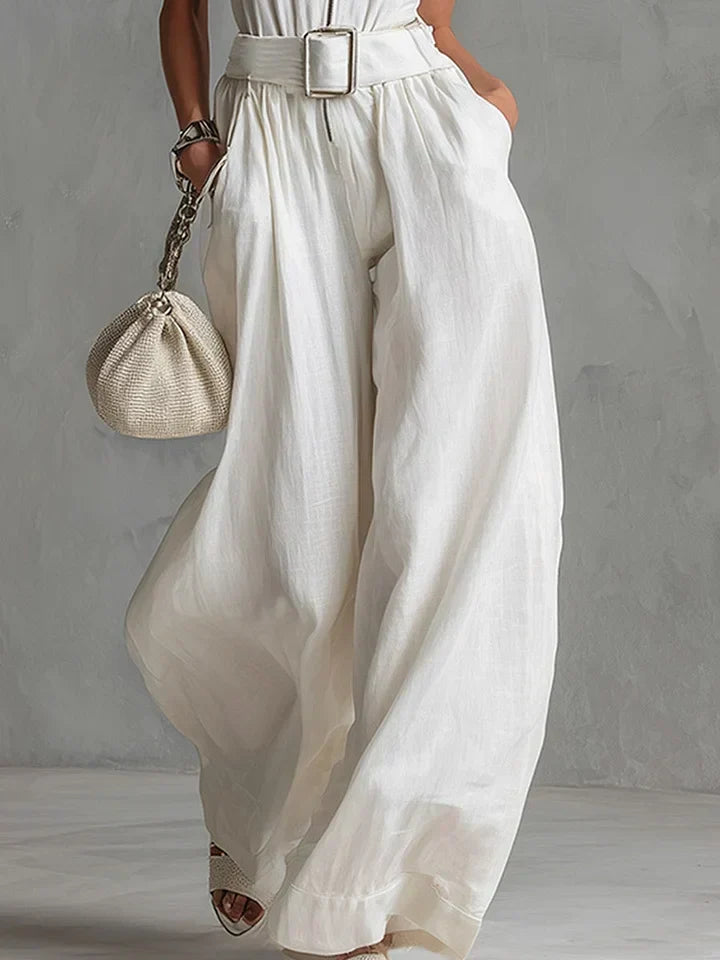 AMELIA | ELEGANT BELTED WIDE-LEG JUMPSUIT