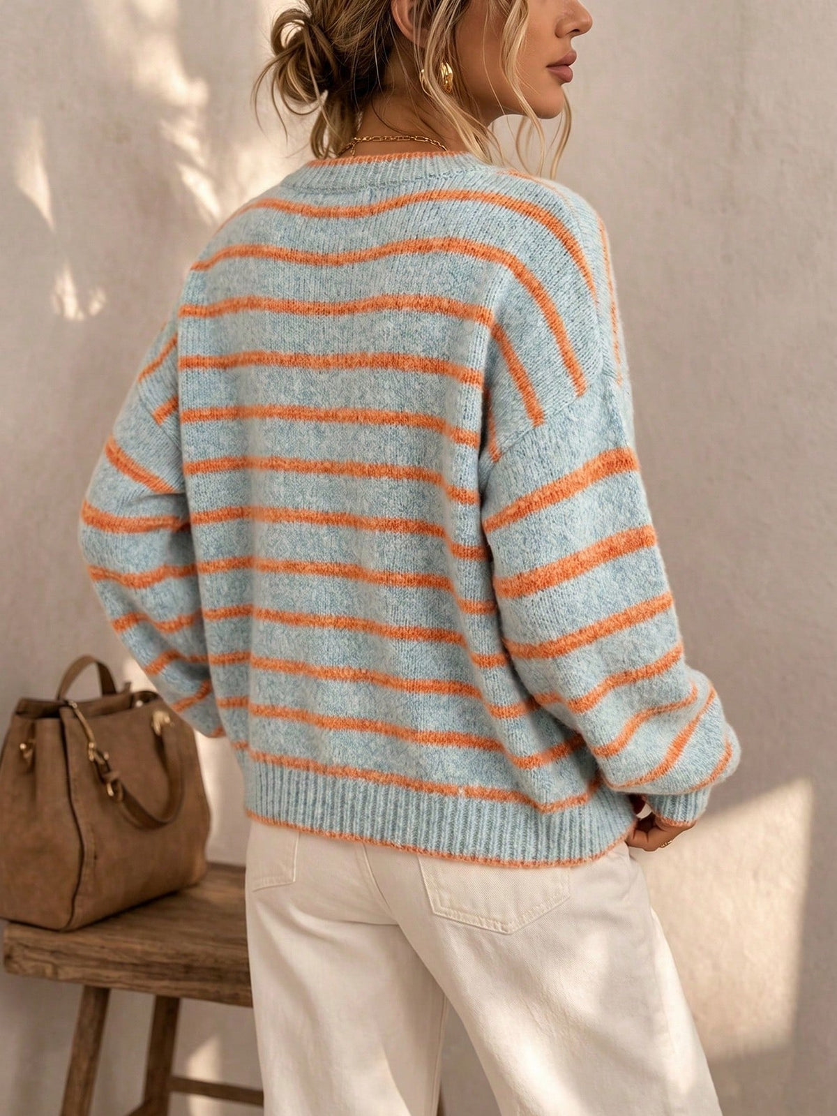 ELSIE | STRIPED BUTTON CARDIGAN