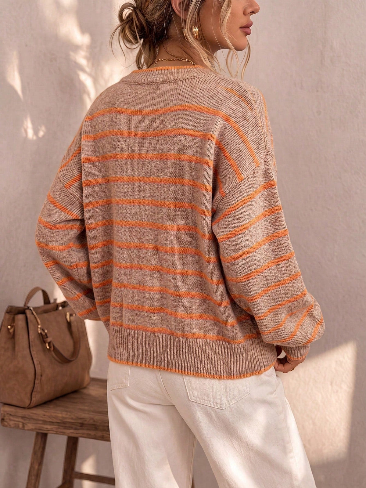 ELSIE | STRIPED BUTTON CARDIGAN