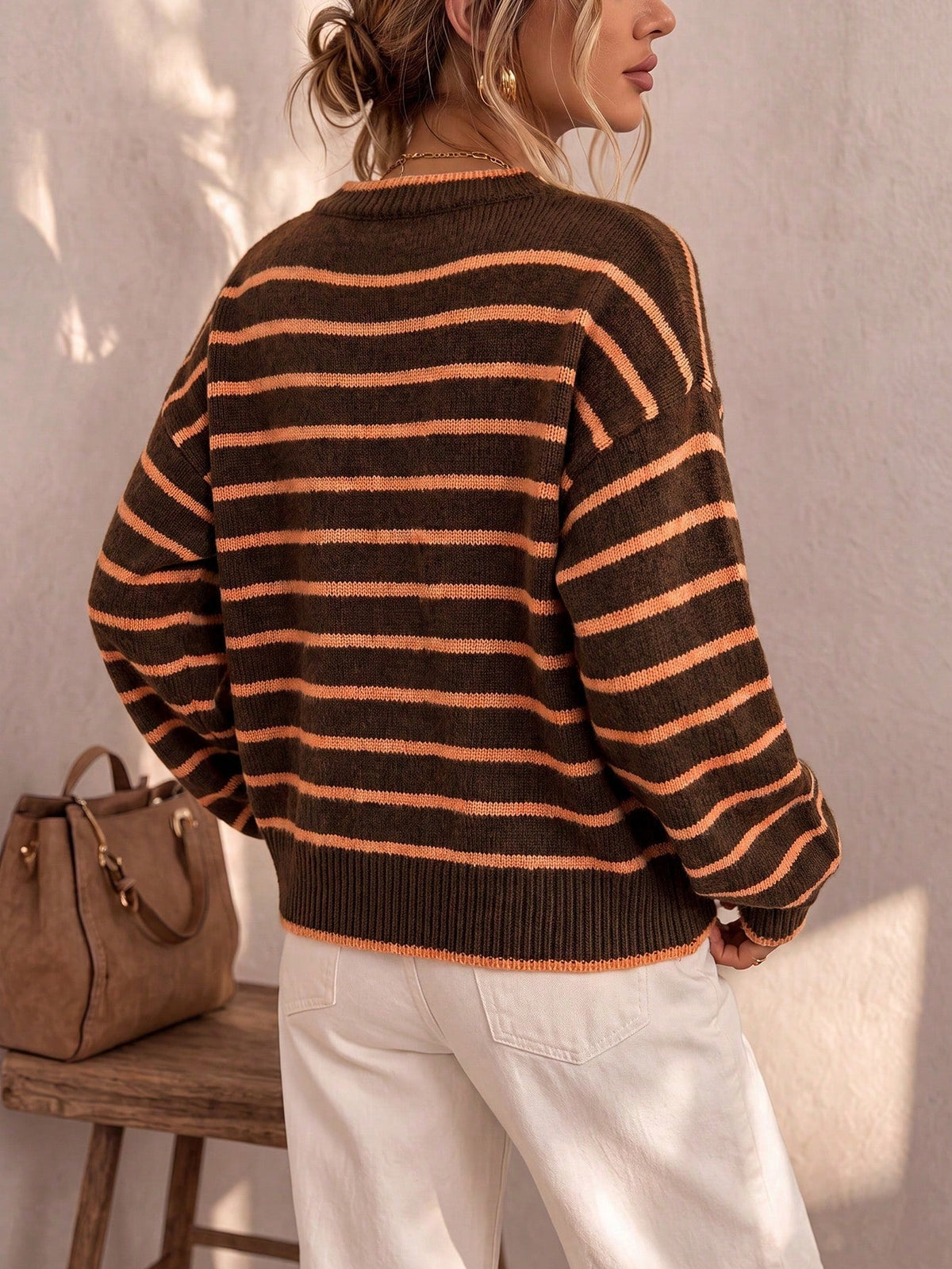 ELSIE | STRIPED BUTTON CARDIGAN