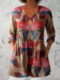 SARAH | LONG BLOUSE WITH V-NECK
