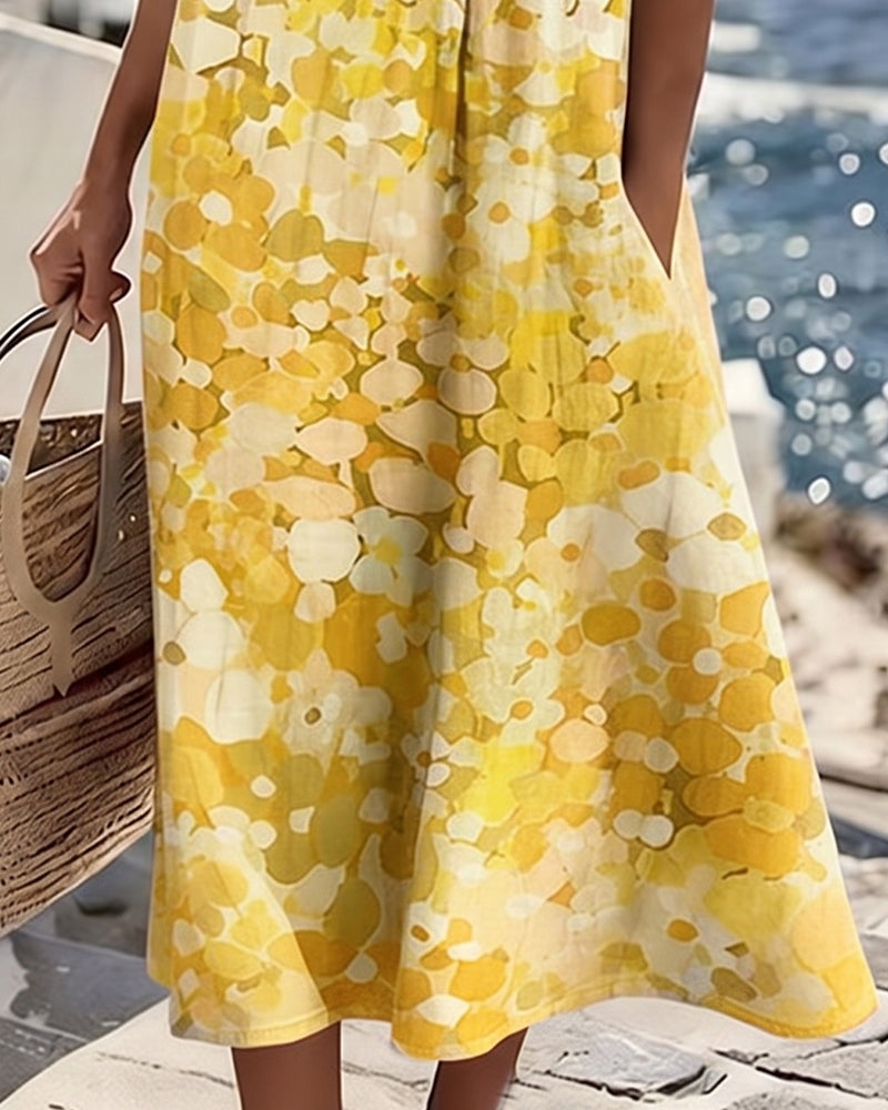 FLEURÉ | AIRY FLORAL PRINT MIDI DRESS