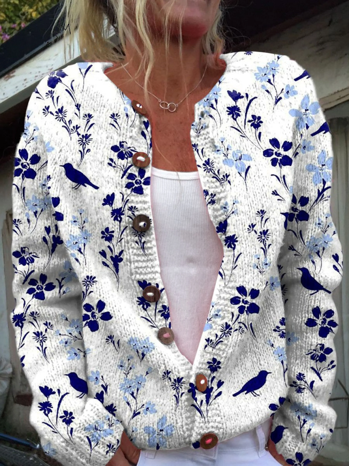 VYNORA | FLORAL BIRD CARDIGAN