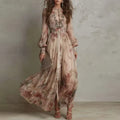 MILDRED | VINTAGE FLORAL LONG-SLEEVE MAXI DRESS