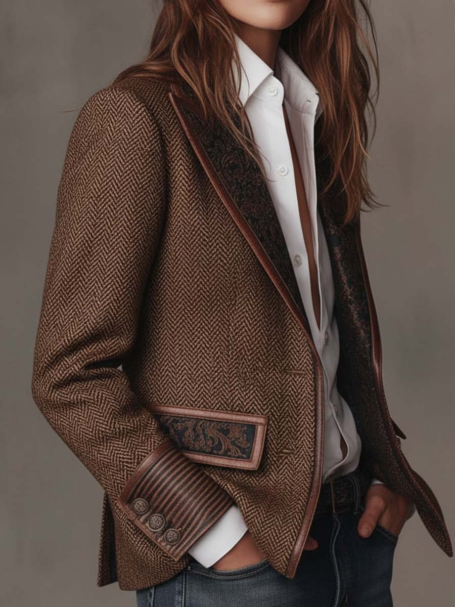 VICTORIA | HERRINGBONE BLAZER