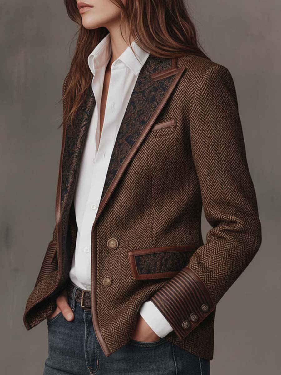 VICTORIA | HERRINGBONE BLAZER
