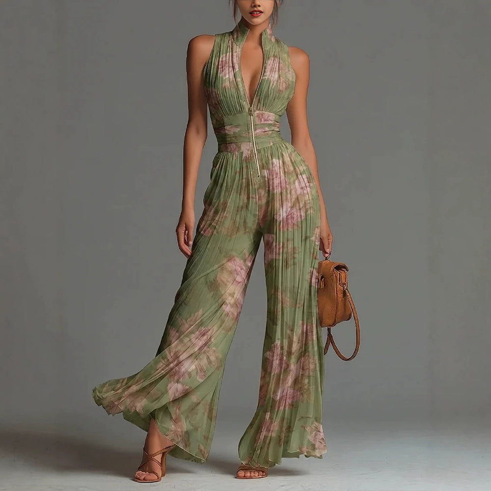 SOFIA | ELEGANT PLEATED CHIFFON JUMPSUIT