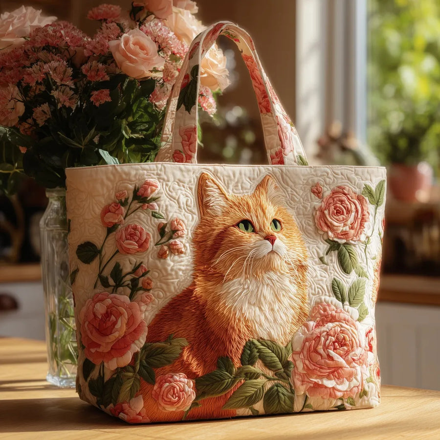 MOLLY | HANDCRAFTED RED CAT BAG WITH ROSES