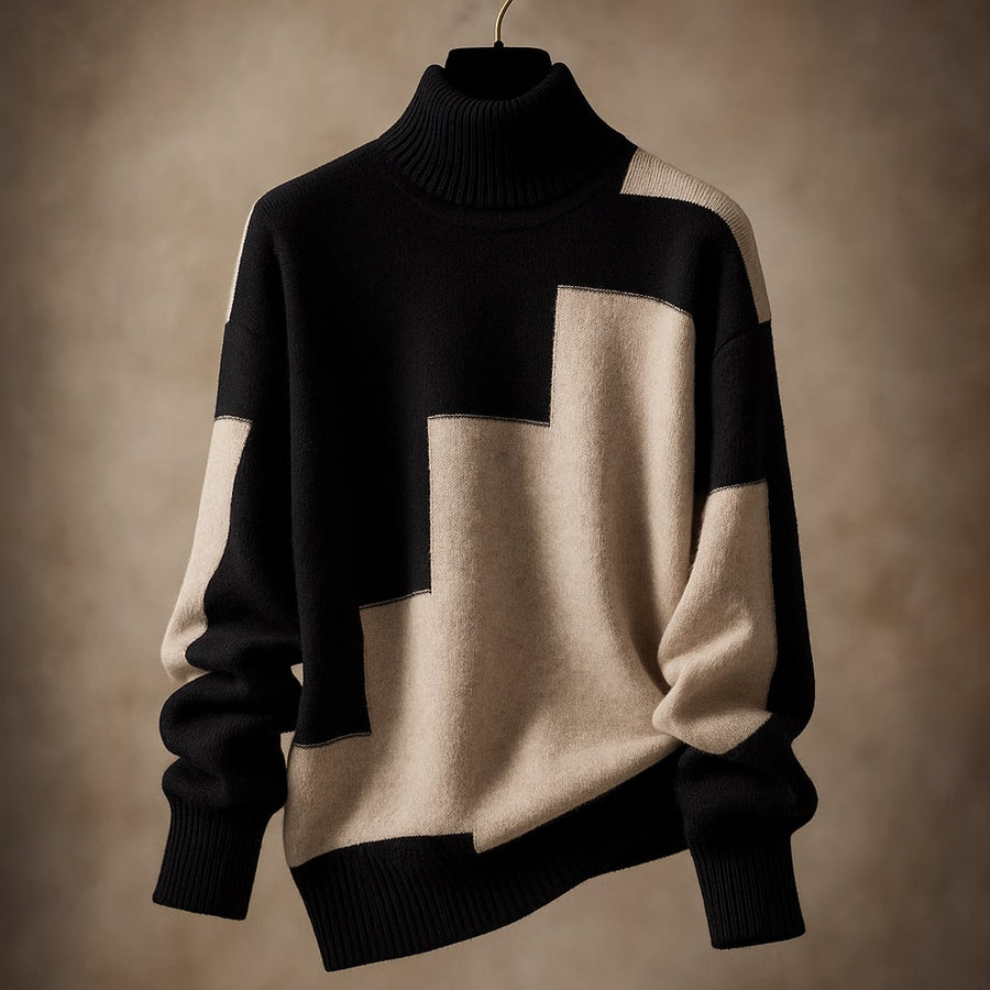 NORA | COLOUR BLOCK TURTLENECK JUMPER