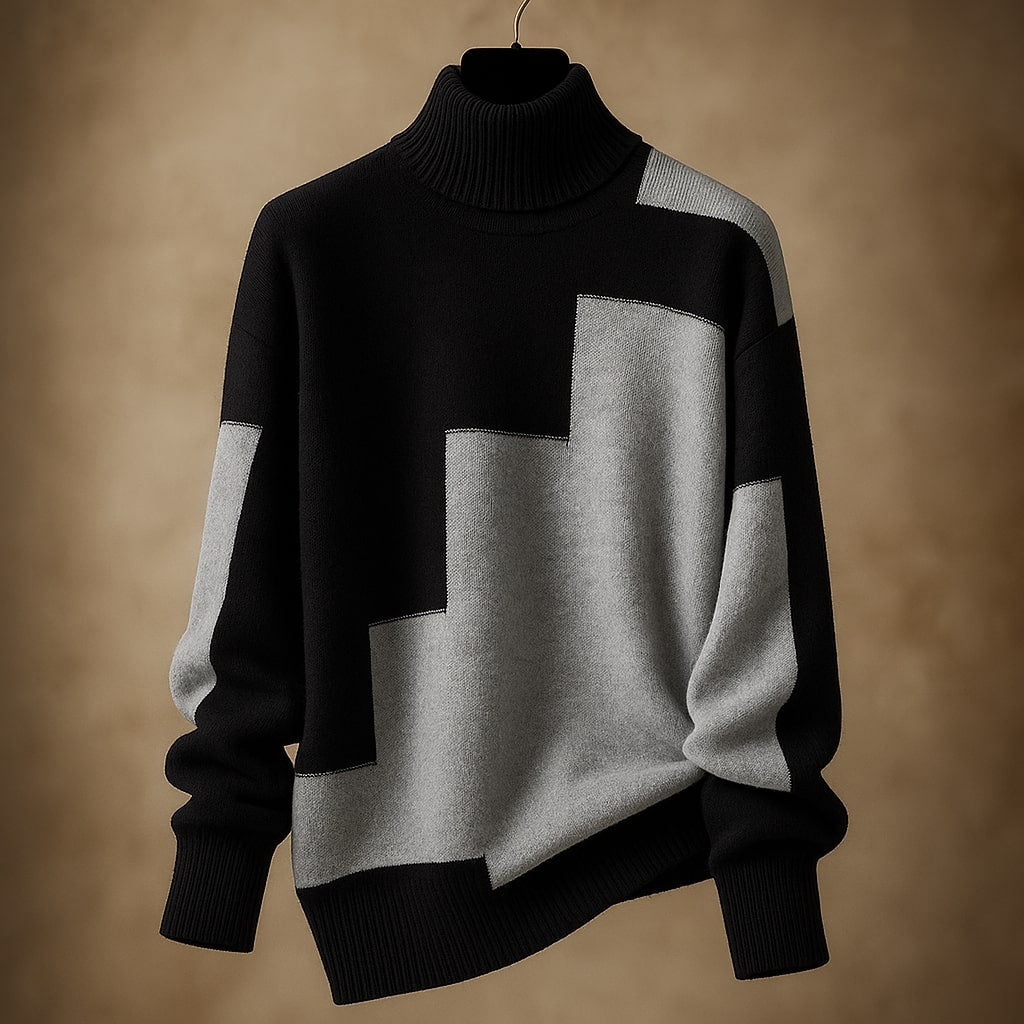 NORA | COLOUR BLOCK TURTLENECK JUMPER