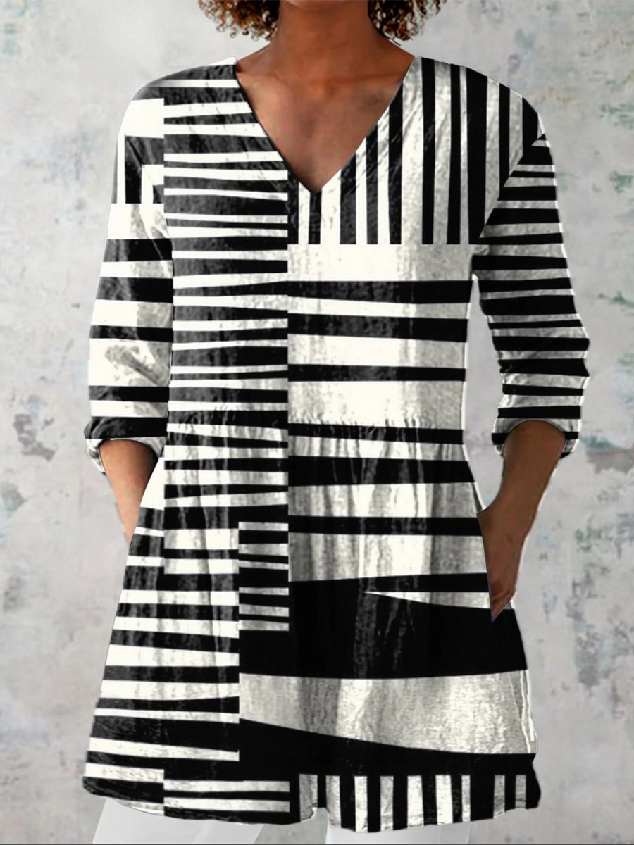 SOPHIE | LONG BLOUSE WITH V-NECK
