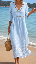 ELEANOR | SOFT SUMMER MIDI DRESS IN BLUE