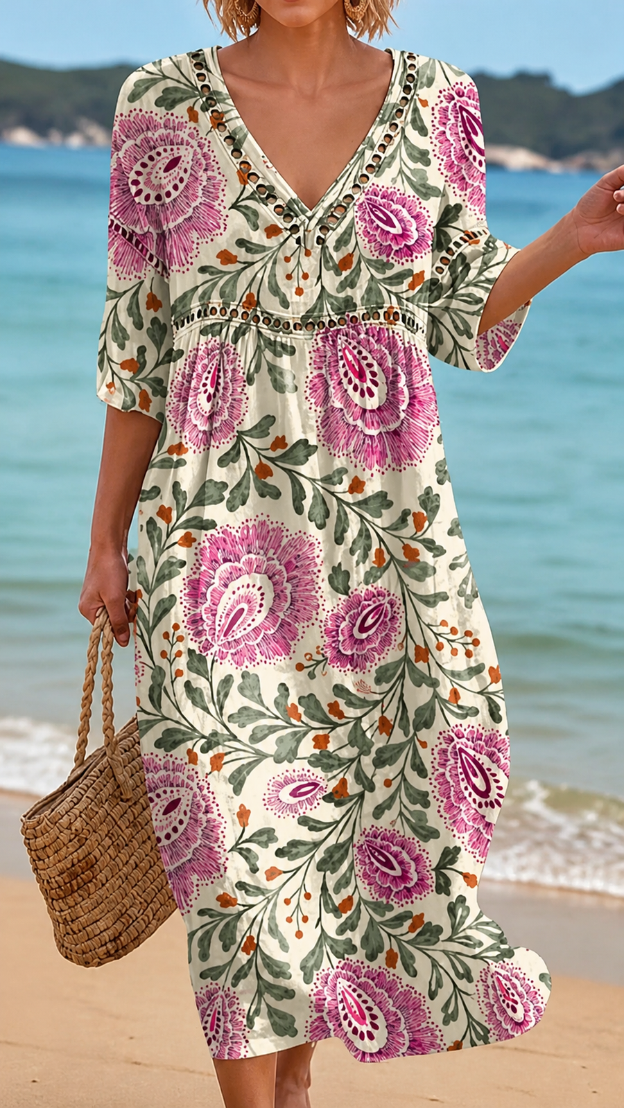 SCARLETT | ELEGANT FLORAL BEACH DRESS