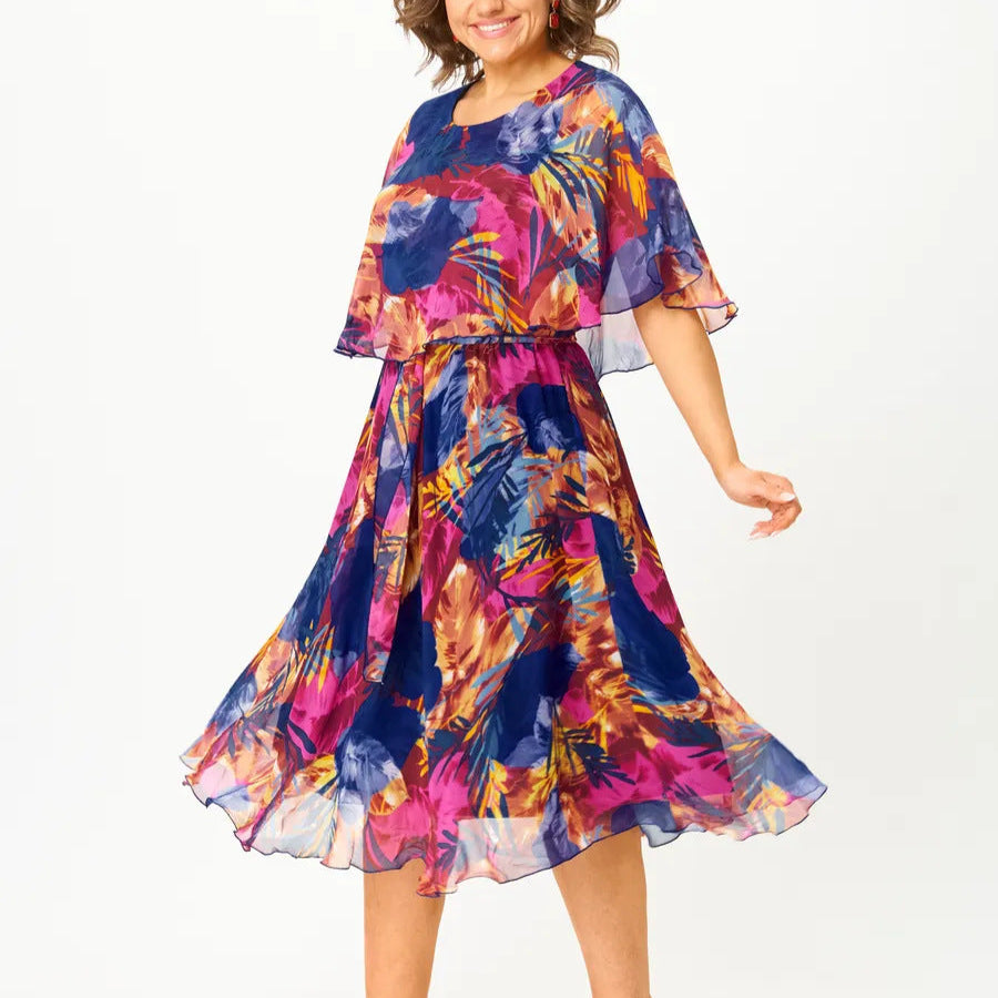 VIVIENNE | COLOURFUL FLOWING MIDI DRESS
