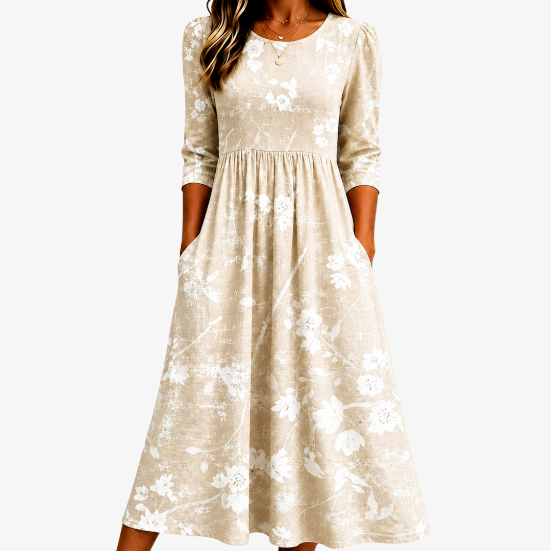LILA | SOFT MEADOW BLOSSOM EVERYDAY MIDI DRESS