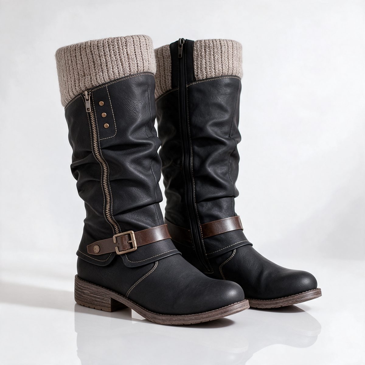 HEIDI | COSY KNITTED CUFF WINTER BOOTS
