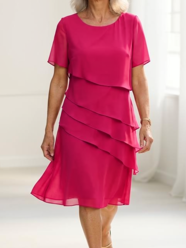 LINDA | ELEGANT COMFORT RUFFLE DRESS