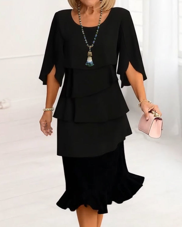 PATRICIA | ELEGANT COMFORT RUFFLE DRESS