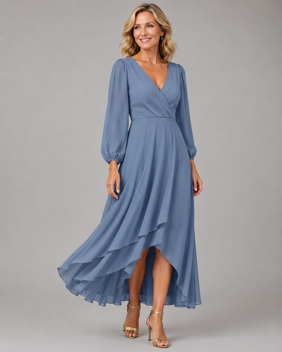 MIA | ELEGANT V-NECK LONG DRESS