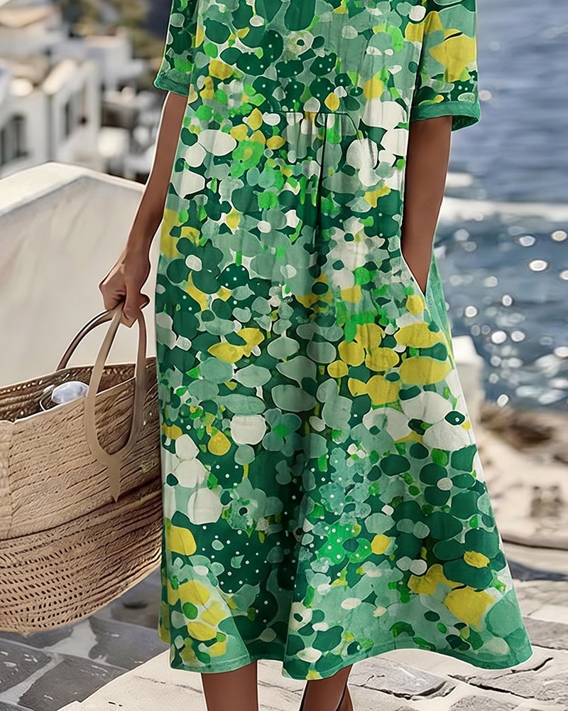 FLEURÉ | AIRY FLORAL PRINT MIDI DRESS