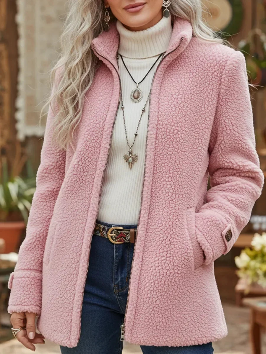 MARGARET | TEXTURED STAND COLLAR JACKET