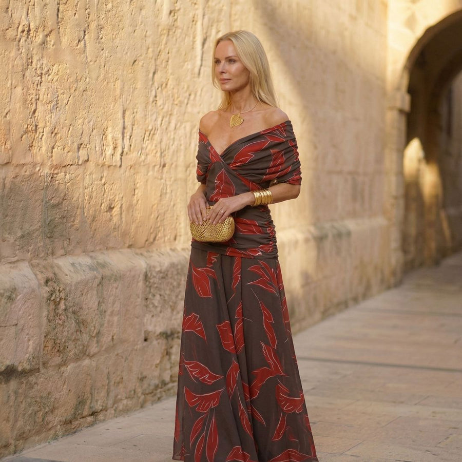 POPPY | ELEGANT DRESS WITH LEAVES
