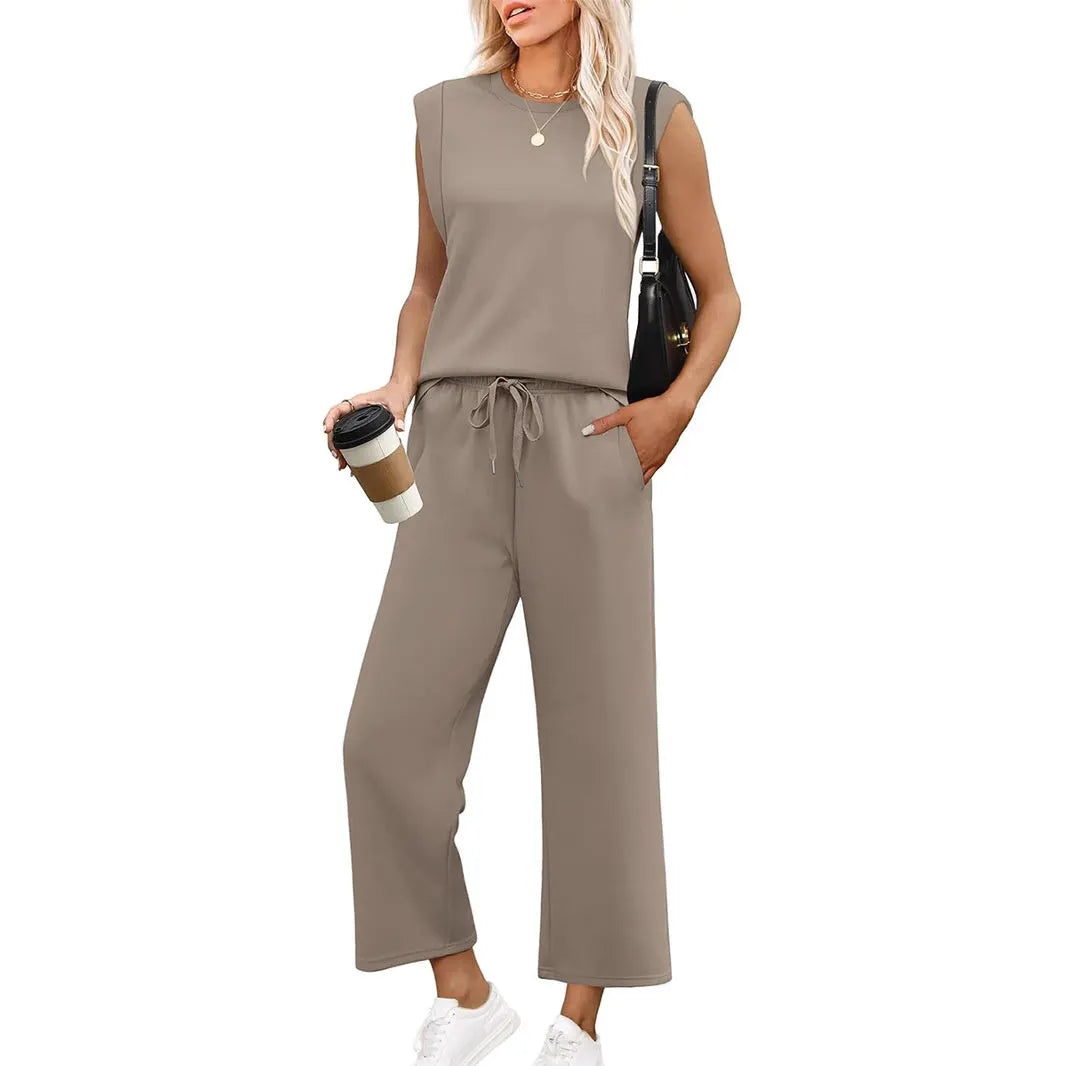 ROSEMARY | SLEEVELESS TOP & WIDE-LEG TROUSER SET