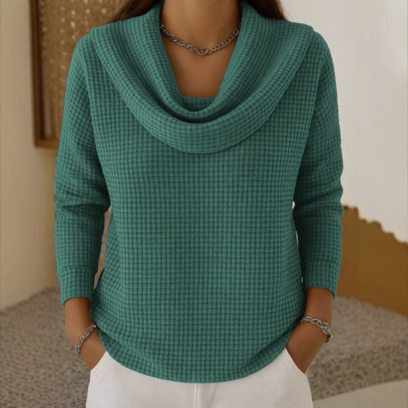 EVELYN | TEXTURED COWL NECK JUMPER