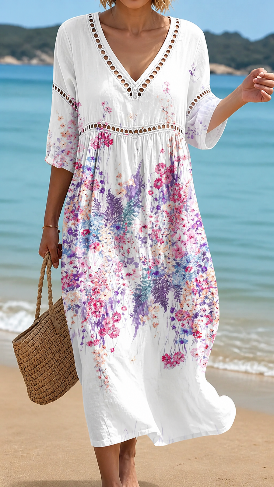 EMILY | LIGHTWEIGHT AND AIRY FLORAL BEACH DRESS