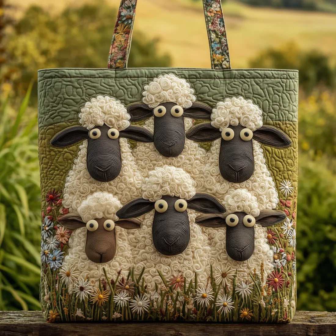 FLORA | HANDCRAFTED BAG WITH FIVE SHEEP
