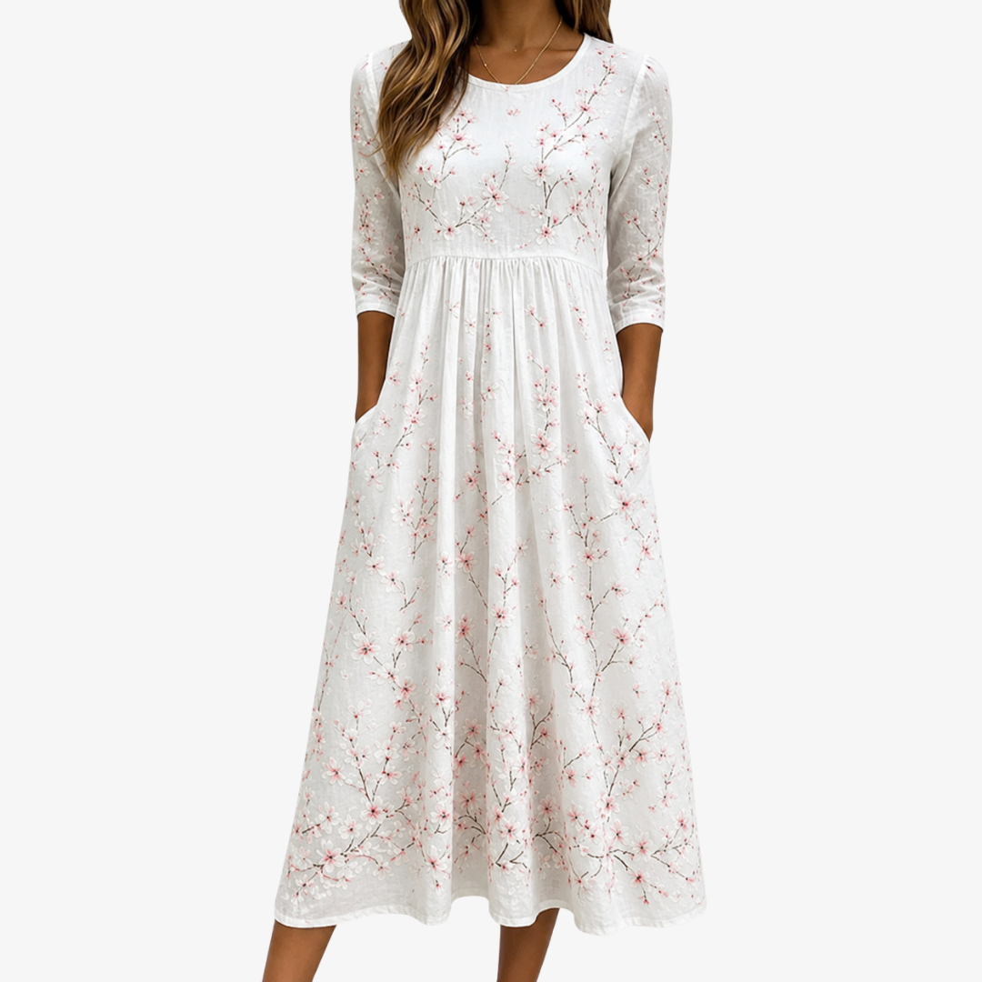 LILY | CHERRY BLOSSOM GRACE EVERYDAY MIDI DRESS