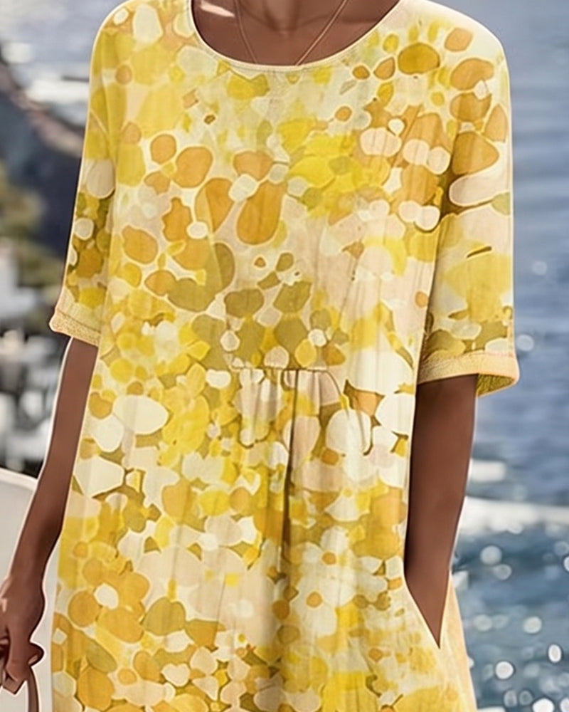 FLEURÉ | AIRY FLORAL PRINT MIDI DRESS