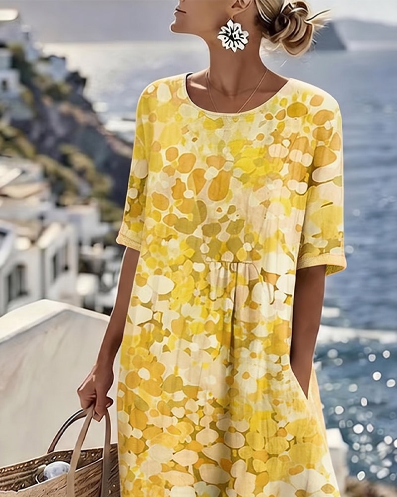 FLEURÉ | AIRY FLORAL PRINT MIDI DRESS