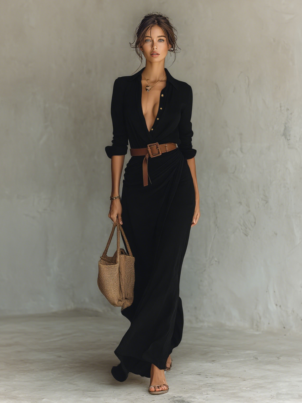 SIENNA | ELEGANT BELTED MAXI DRESS