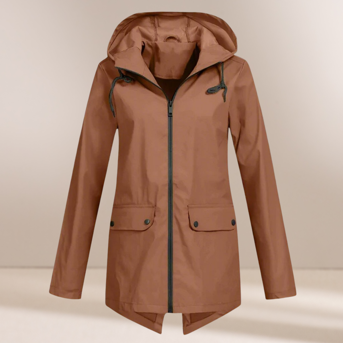 LAYLA | WATERPROOF HOODED LONGLINE JACKET
